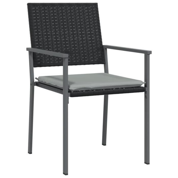 VidaXL Garden Chairs and Cushions Set of 2 Black 54x62.5x89 Cm Rattan 364097