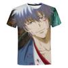Японское знаменитое аниме Gintama с 3D принтом для мужчин и женщин, универсальная летняя повседневная футболка в стиле Харадзюку с круглым вырезом, футболки из полиэстера, повседневная короткая футболка