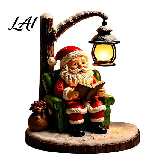 Led Night Light for Bedroom Christmas Santa Claus Reading Lantern Snowman Elk LED with Warm Modern Home Decor Patio Glow USB Resin Tabletop