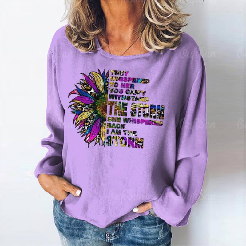 Женская футболка с длинным рукавом, винтажные топы с принтом, повседневные выходные, базовая футболка с круглым вырезом для девочек, женские футболки Y2k, осенняя одежда большого размера