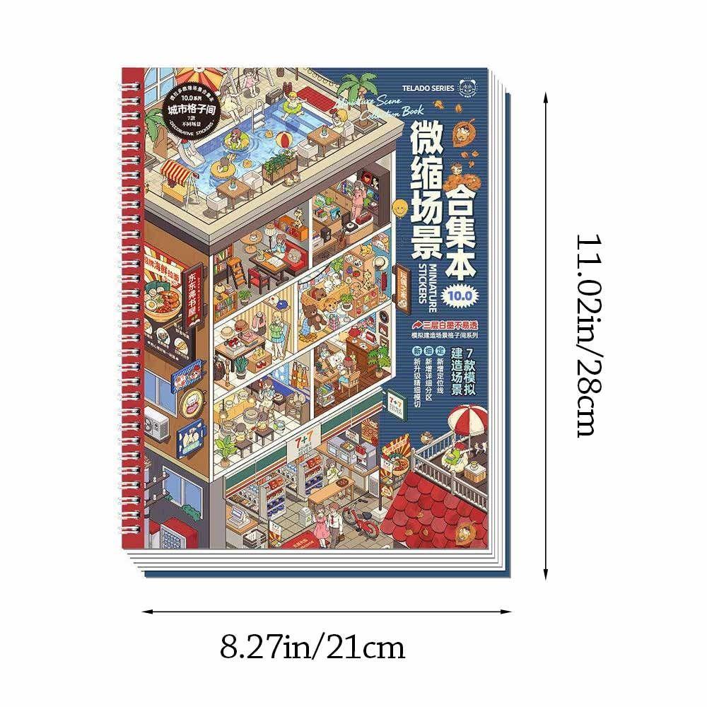 Kawaii Design 3D Scenery Stickers Special Economic Zone Stacking Sticker Book Festival Gift