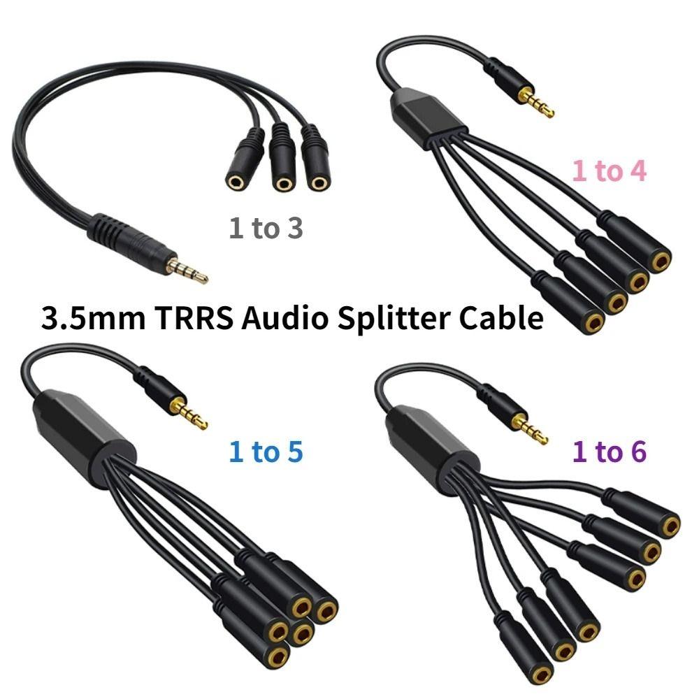TRRS 3.5mm Male Stereo Splitter Wire Audio Adapter Cord 3.5mm Splitter Cable Headset Splitter Cable