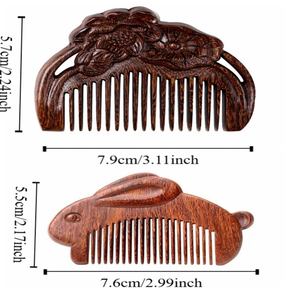 Scalp Sandalwood Comb Rabbit Wooden Comb Fashion Massage Wood Comb Gift