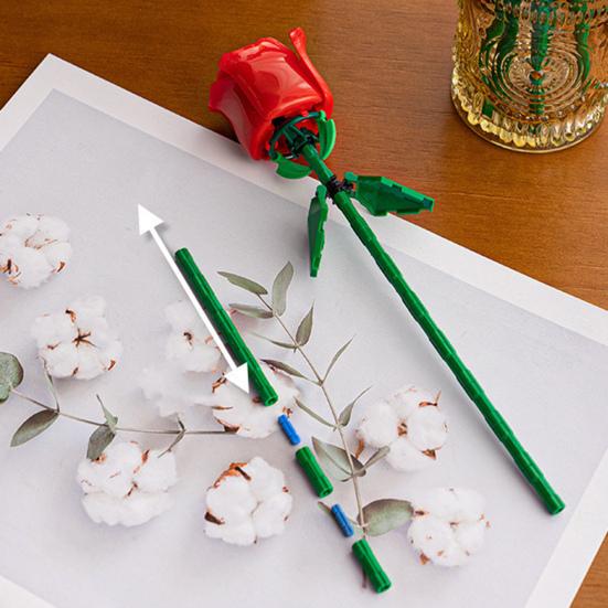 1 набор строительных блоков ветка розы своими руками красочный цветочный блок сборка игрушка пластиковые цветочные растения украшения дети взрослые девочки подарок