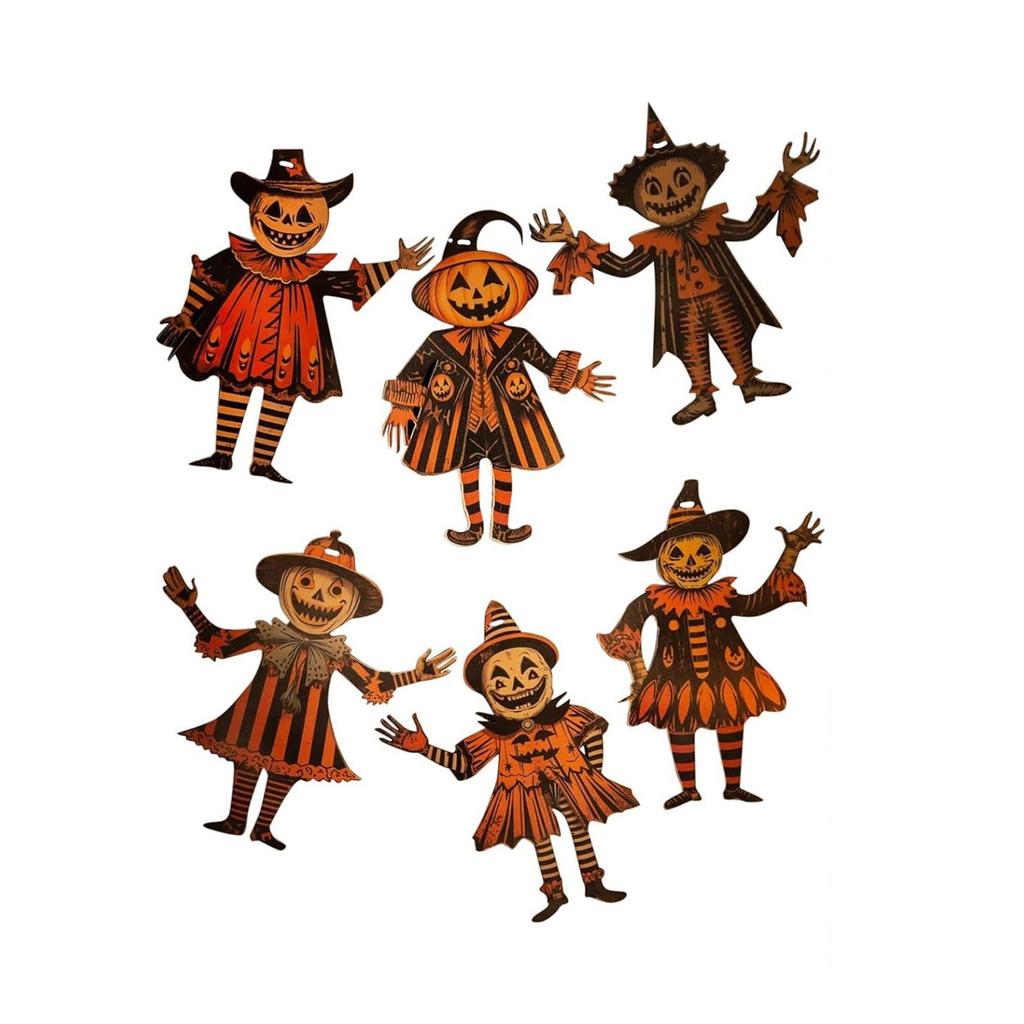 Halloween Wooden Vintage Colorful Flag Hanging Home Decoration