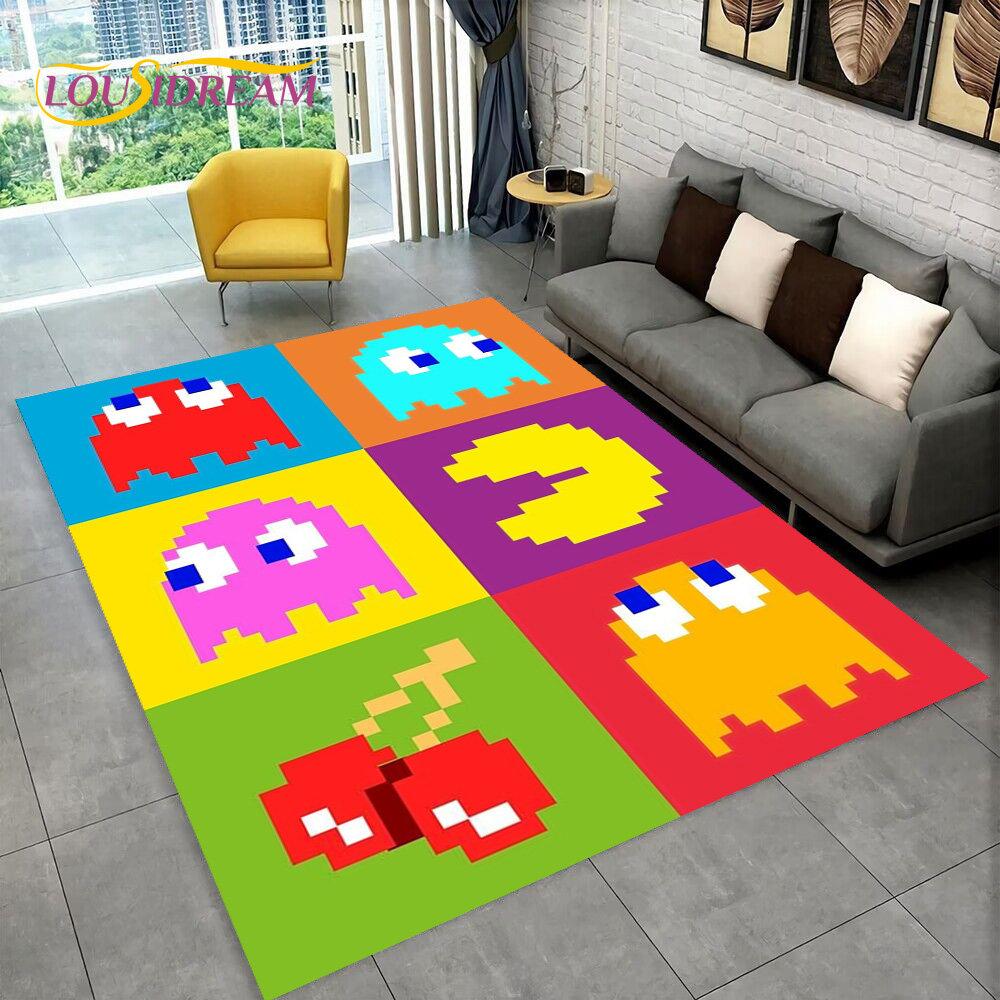 Pacman Retro Classics Game Gamer Area Rug,Carpet Rug for Home Living Room Children Bedroom Sofa Doormat Decor,Non-slip Floor Mat