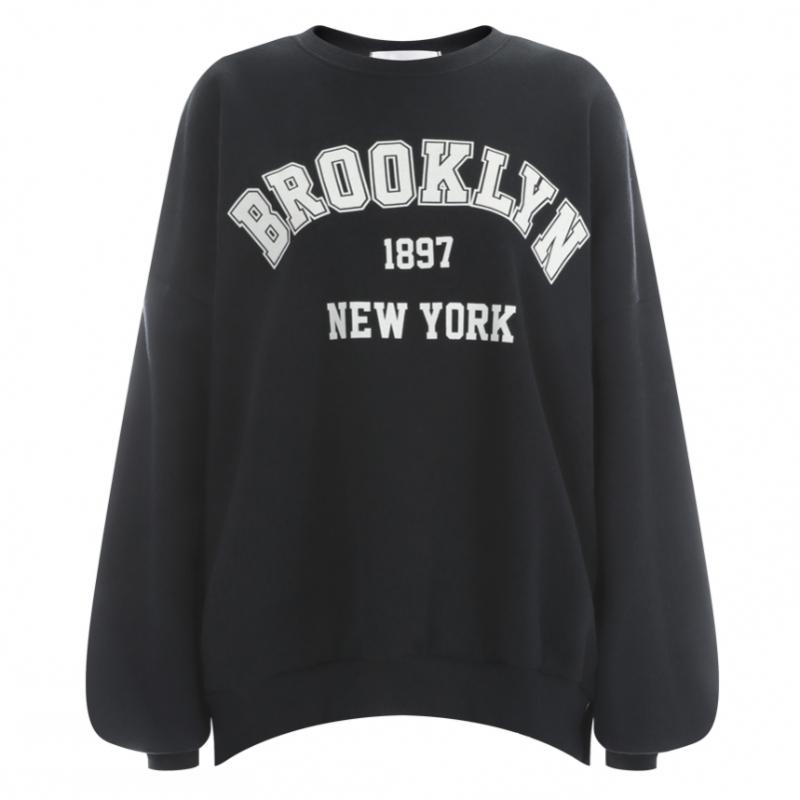 Shop Women Oversized Printed Sweatshirt Gray Tss Wsh 11853
