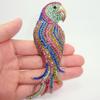 Retro Colored Rhinestone Parrot Brooch Animal Corsage Pin for Women Girls Clothing Accessories