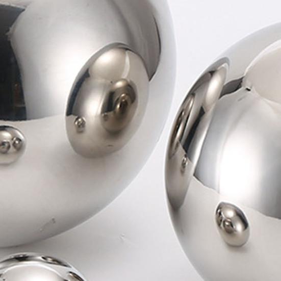 6 Pcs Stainless Steel Decorative Balls Metal Hollow Balls Smooth Gazing Mirror Ball for Home Garden Dcor