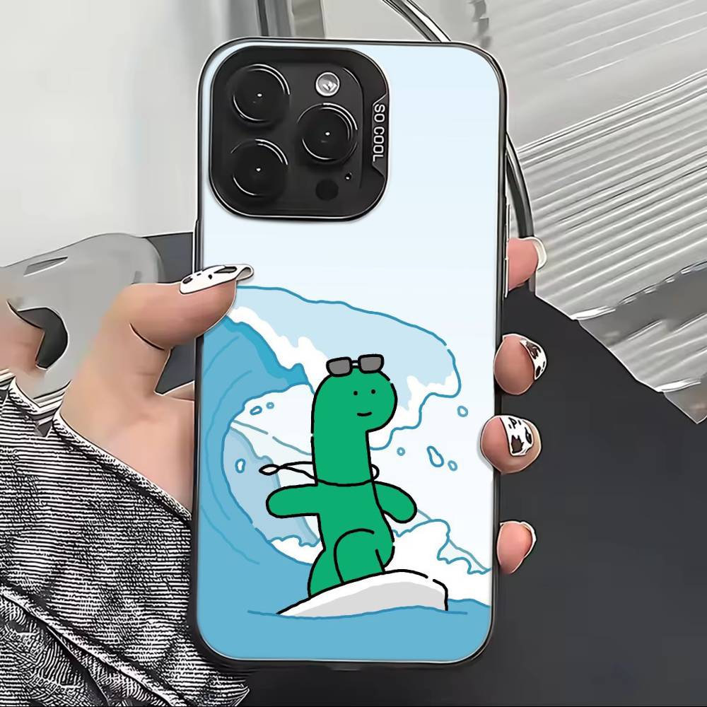 Cute J-Jogumans Dinosaur Phone Case For iPhone 17,16,15,14,13,12,11 Plus,Pro Max,XS,Colorful Silver Phone case Funda Cover