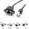 Right Angle Screw Panel Ethernet LAN Cord Network Wire RJ45 Cable Panel Mount Extension Cable