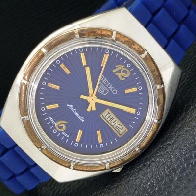 Б/У винтажные мужские часы SEIKO 5 AUTOMATIC 7009A из Японии с синим циферблатом a433620-2