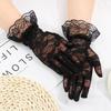 Women Sunscreen Wedding Rose Flower Pattern Party Dressy Gloves Lace Gloves White Bride Gloves
