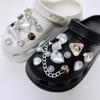 New Hole Shoes DIY Jewelry Fashion Removable Chain Silver Rhinestone Gem Shoe Buckle Set Accessories