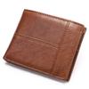 New Fashion Genuine Leather Men's Wallet Slim 2-Fold Wallet Handmade Genuine Soft Leather Multi-Functional Anti-Theft Men's Wallet with Coin Pocket