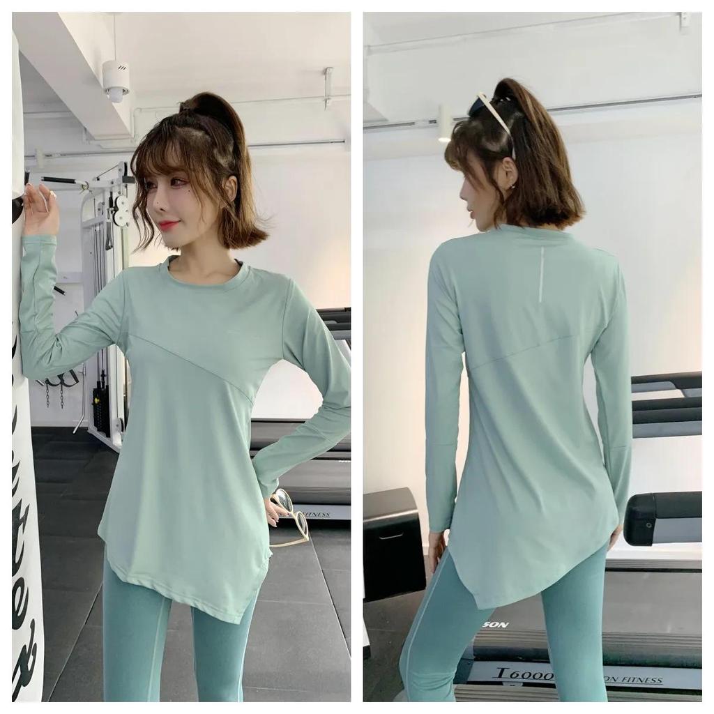 Женский костюм из двух частей для йоги и фитнеса — мода весна/осень для пилатеса, бега и спорта