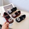 Children's Leather Shoes Wedding Party Versatile Luxury Girls' Flat Shoes Rhinestone Causal Kids Fashion Princess Shoes Shallow