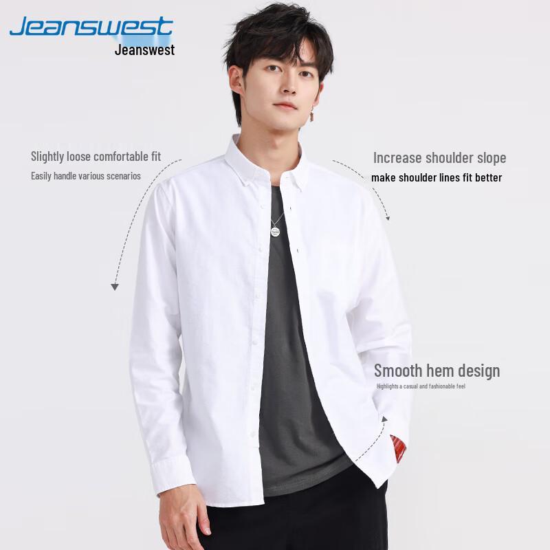 Jeanswest Men's American Style Long Sleeve Casual Shirt