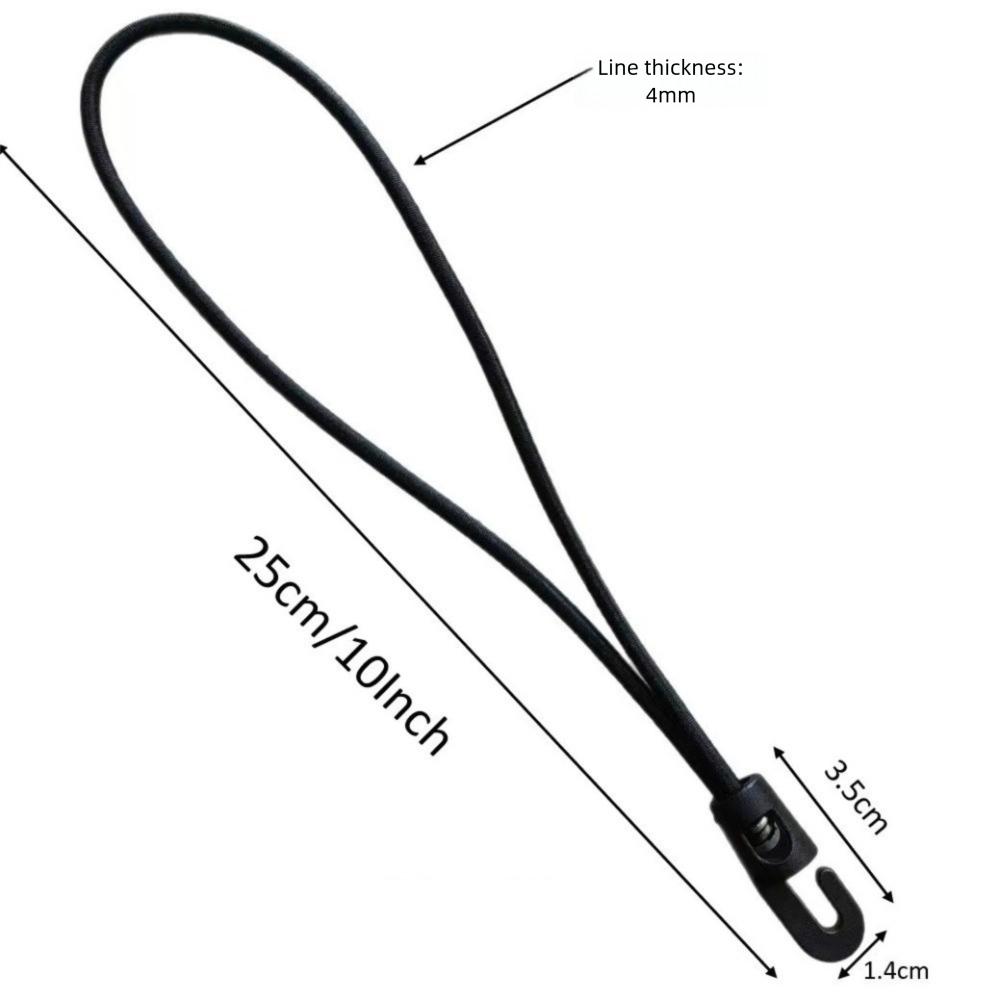 10Pcs Black High Elasticity Expander with Hooks Rubber Tensioner  Camping Tarpaulin