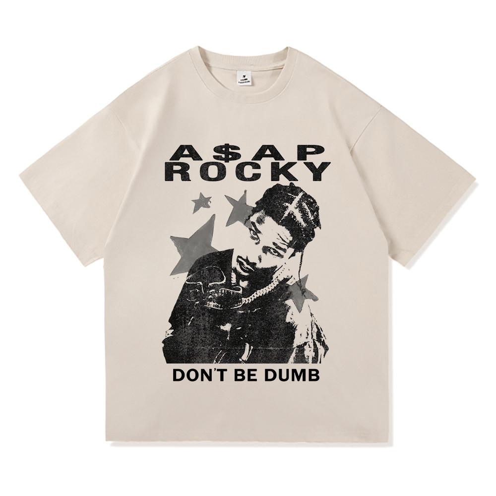 AAP ASAP Rocky Dont Be Dumb album graphics cotton mens shirt 2026 Summer shirts Womens Y2k Hip Hop Short Sleeve Top