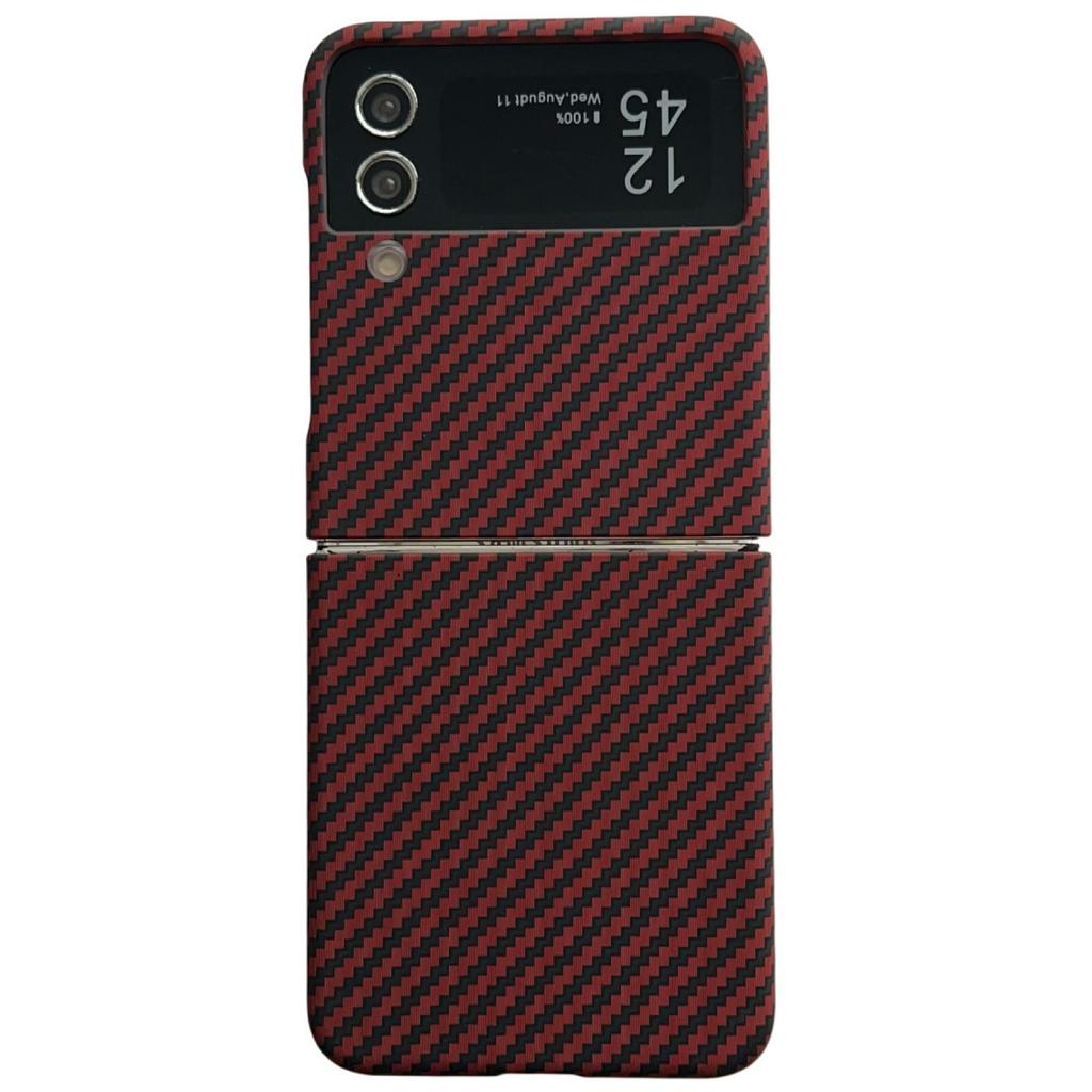 For Samsung Galaxy Z Flip4 5G Magnetic Case Carbon Fiber Texture Slim Shockproof PC Phone Cover