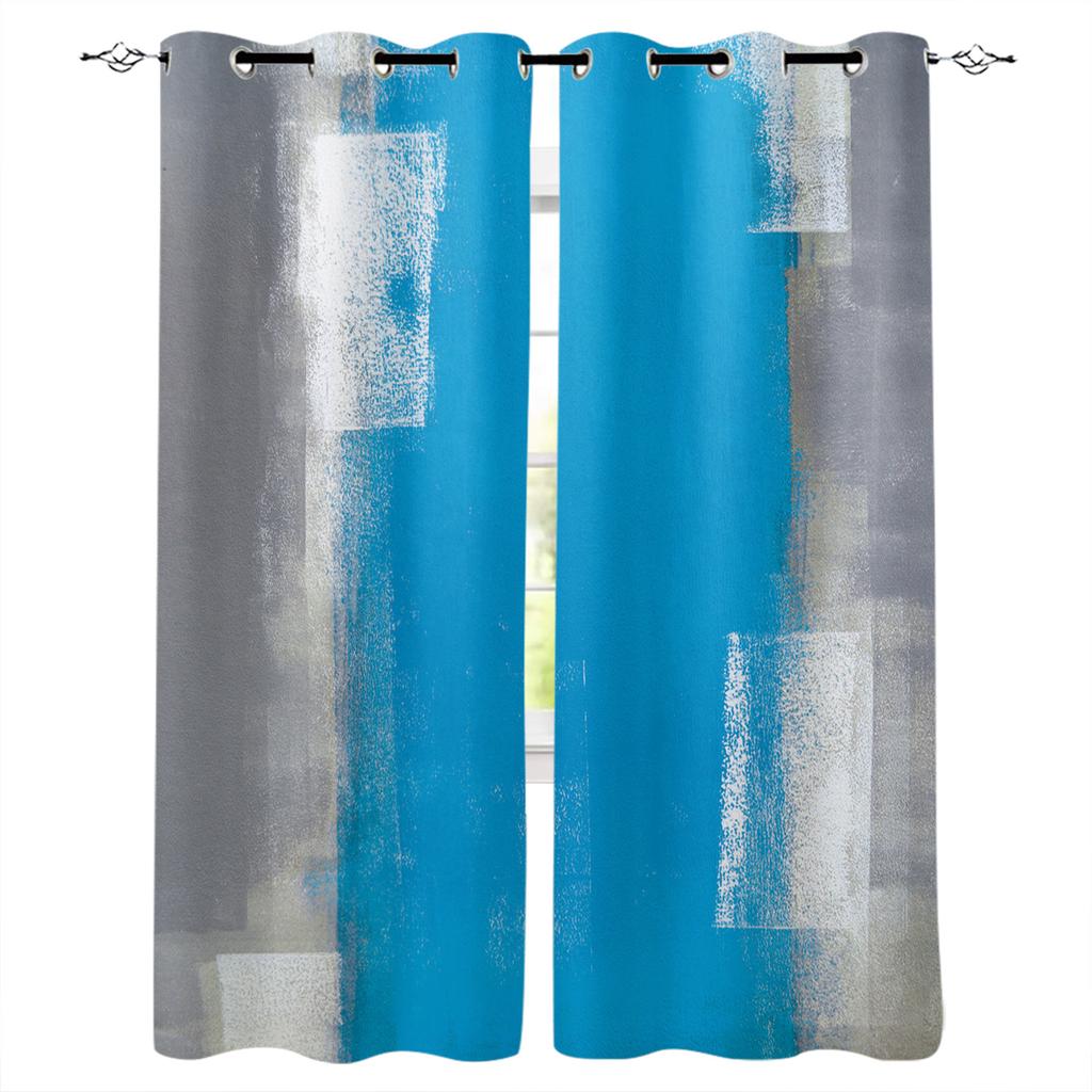 Желто-серые абстрактные художественные текстурированные шторы для спальни, кухни, оконные занавески, занавески для гостиной