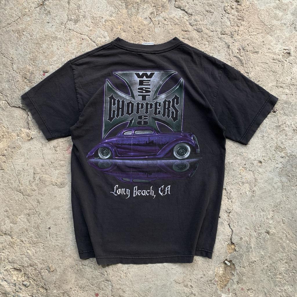 Летняя хлопковая уличная одежда West Coast Choppers Принт бренда Tide Футболка с коротким рукавом Ретро одежда HighStreet Casaul Свободный топ Футболка