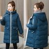 Зимнее женское пальто с хлопковой подкладкой, пальто с капюшоном и длинными рукавами, утолщенная свободная верхняя одежда на молнии средней длины, куртка, уличная одежда
