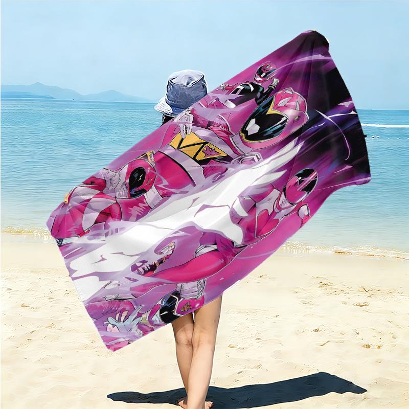 1Pc Power Rangers Teamup Beach Towel Microfiber Beach Towel Thin Absorbent For Beach Swimming Yoga Bath Sports 0917261