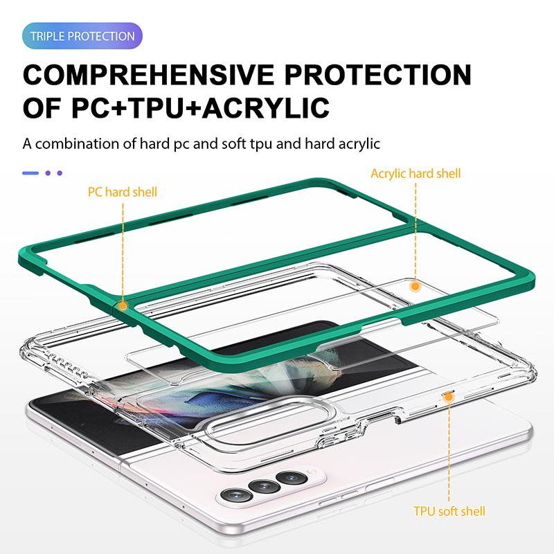 Ультратонкий прозрачный чехол для телефона Samsung Galaxy Z Fold 4 Fold 3 со складным экраном для мобильных телефонов Fold3 Fold4 прозрачный жесткий чехол