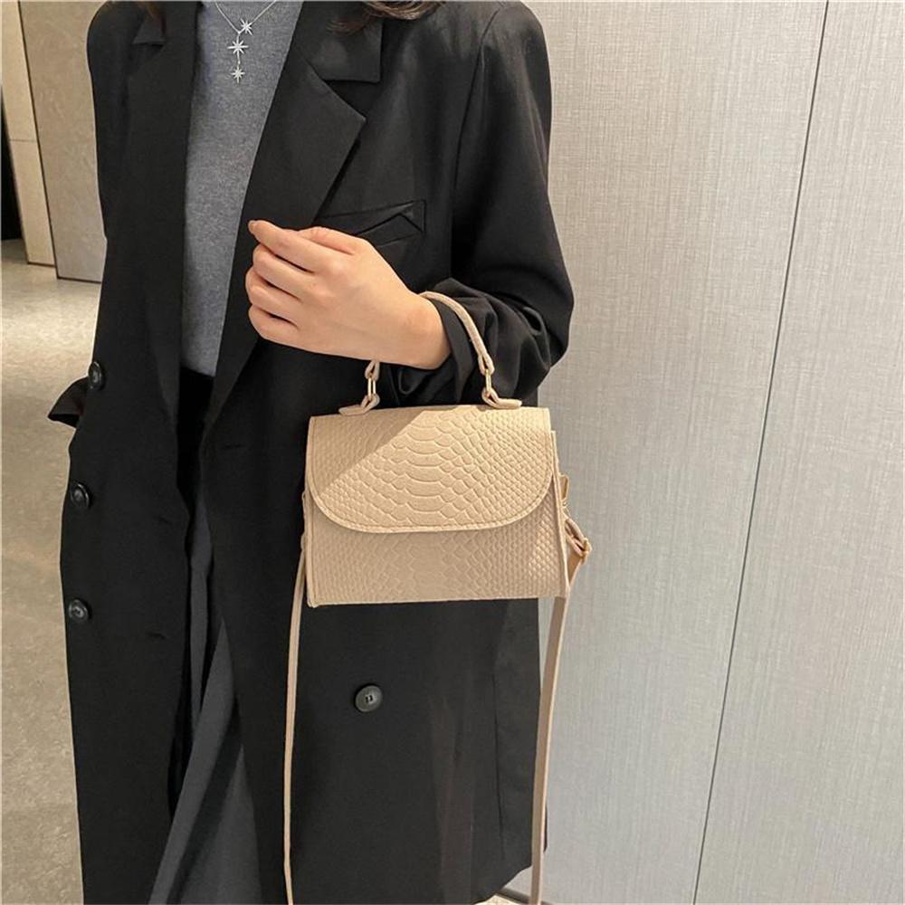 Модная сумка подмышкой Популярные фетровые сумки Сумки с тиснением под крокодила Сумка через плечо квадратной формы Ретро-сумки через плечо для женщин