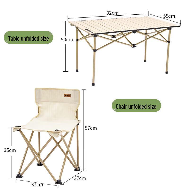 Suncojia Outdoor Portable 7-Piece Aluminum Folding Table & Chair Set