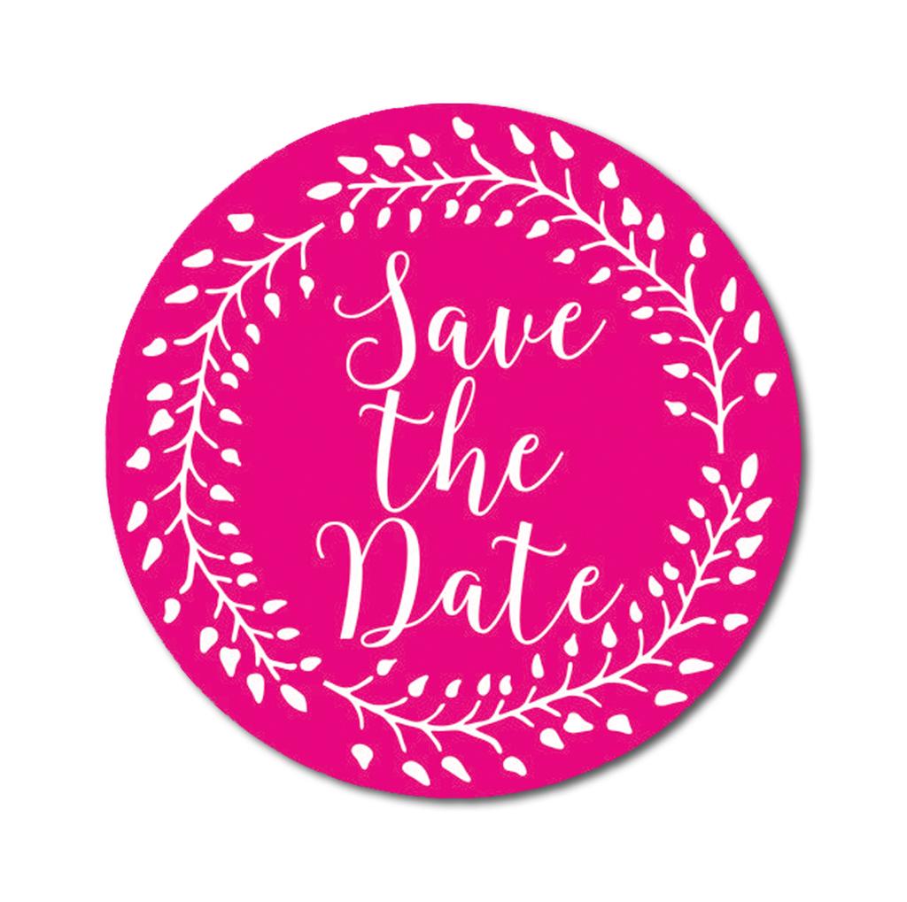 Darling Souvenir Black Round 1.6 Inches Vines Border Save The Date Stickers Non Customized Gift-45