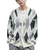 WEGO Relaxed Fit Patterned Casual Korean Perfect Gift for and Size Green Check Men's Cardigan, All-Over Print, Outfit, Style, Spring, Autumn, Winter,