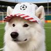 Полосатая Бейсболка для Питомца с Вышивкой Футбольного Мяча Кошачья Шляпа Дышащая Бейсболка для Собаки с Регулируемым Шнурком для Собак и Кошек Защита от Солнца