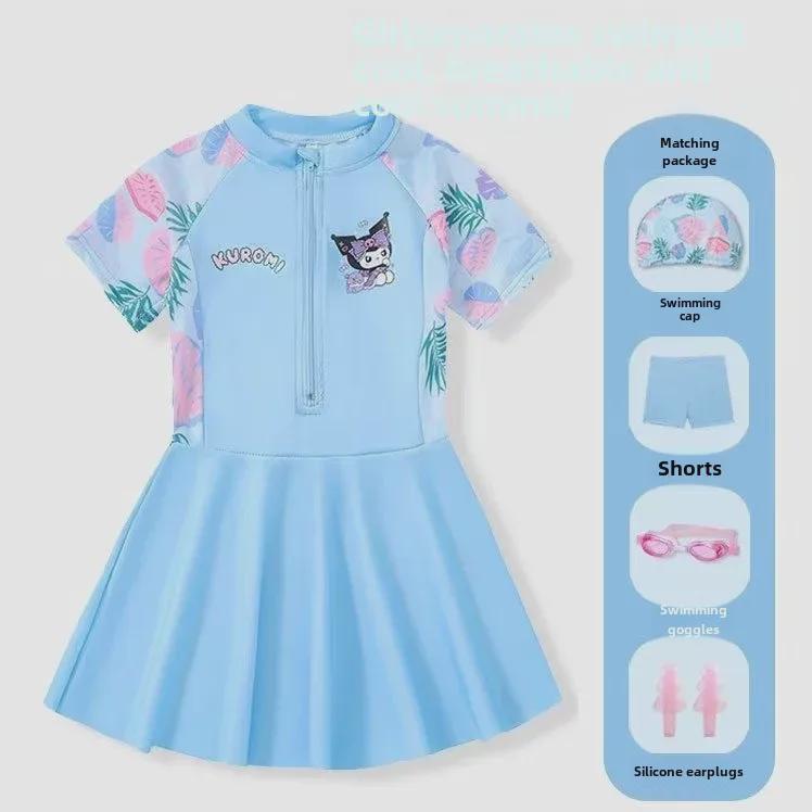 Слитный солнцезащитный купальник для девочек Kulomi 2024 года для лета и горячих источников