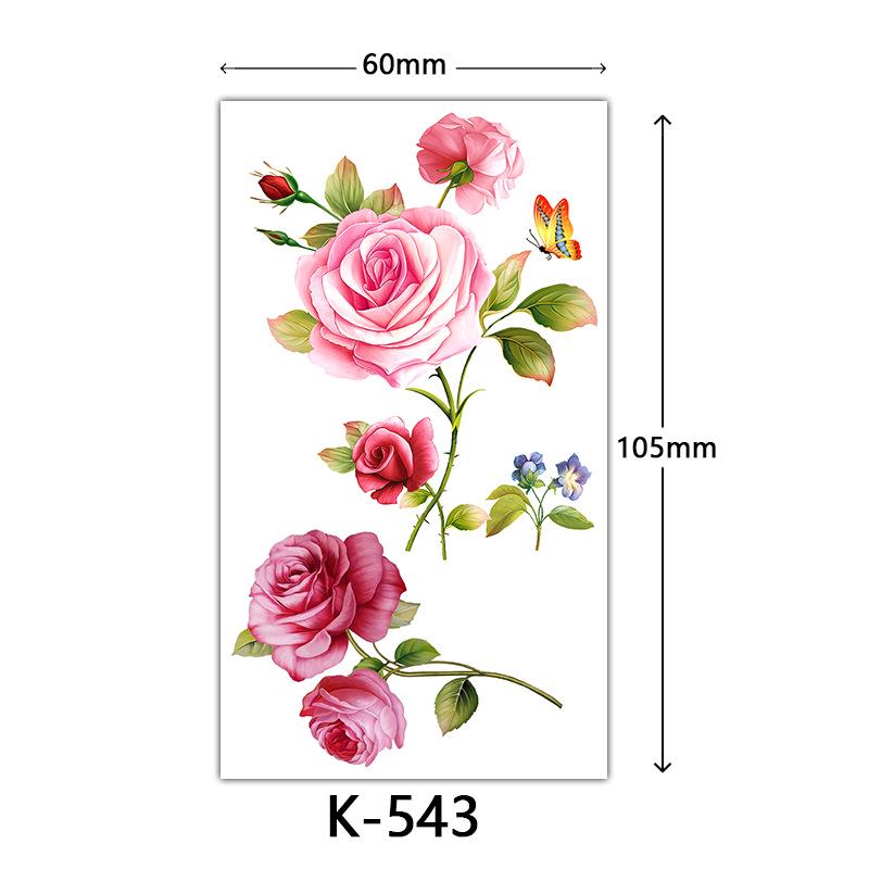 Waterproof Tattoo Stickers: English Letters, Flowers & Butterfly Sketches