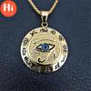 Hi 18K Ancient Egyptian Eye of Horus Pendant Necklace for Men's Lucky Jewelry Gifts