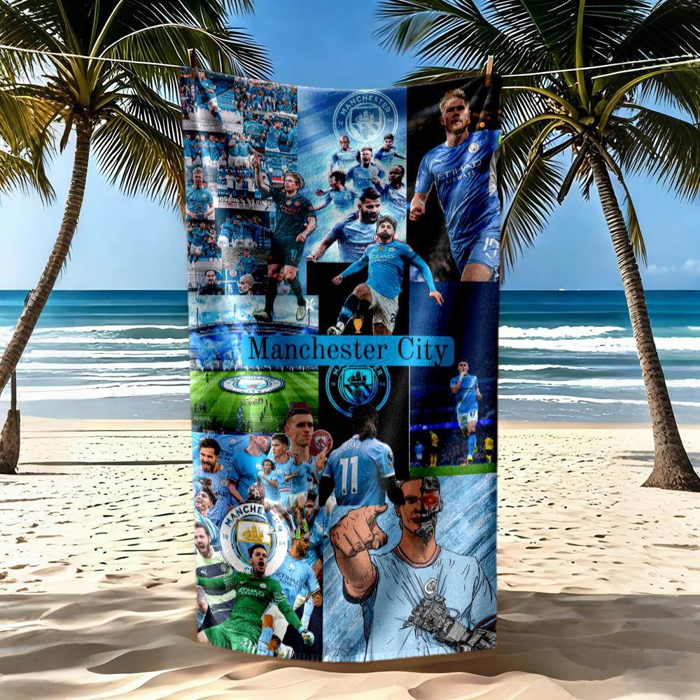 Manchester City Beach Towel Quickdry Soft Microfiber Comfortable Lightweight Suitable For Sports Travel Swimming Yoga Bathroom Beach And Pool