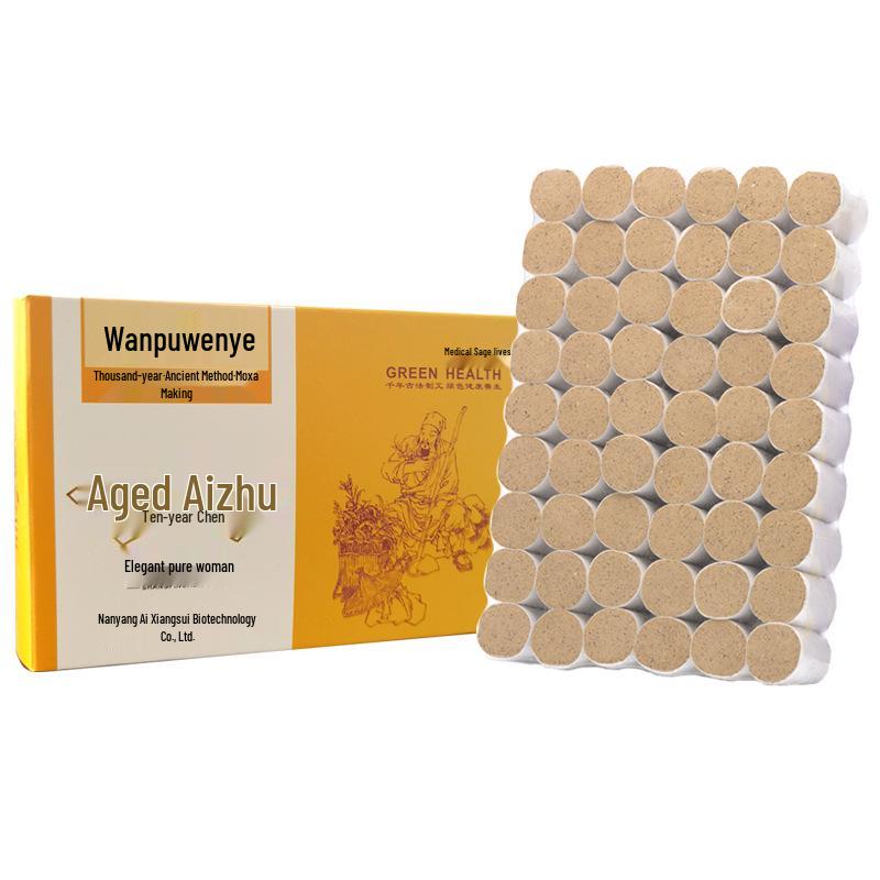 Portable Moxibustion Box with Aged Moxa Wool Sticks for Home Use