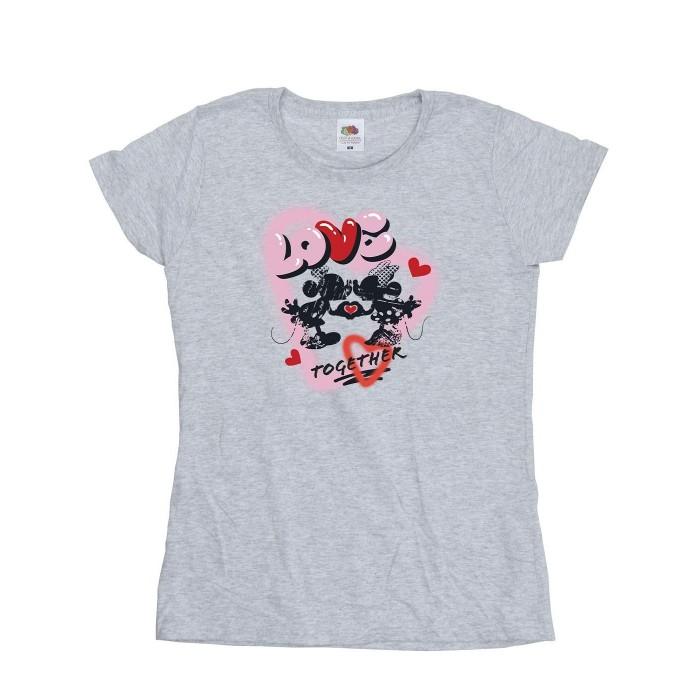Disney Womens/Ladies Love Together Mickey & Minnie Mouse T-Shirt