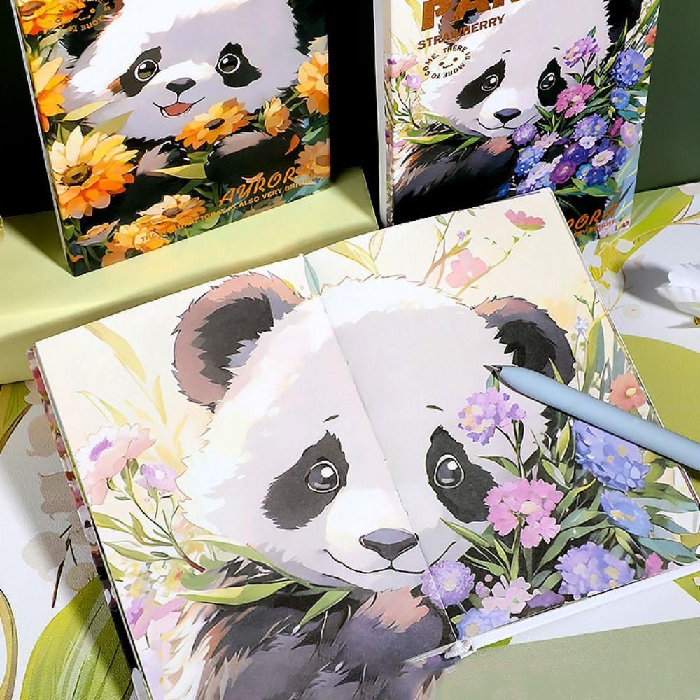 Full Color Page Panda Art Notepad Cartoon Journal Notebook Panda Diary Notebook For Student