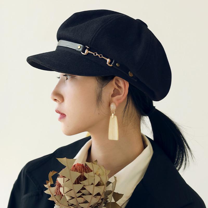 Осенне-зимняя шерстяная фетровая восьмиугольная шляпа, модная британская модная шляпа для газетчиков, женские береты большого размера 54 см, 56 см, 57,5 ​​см, 59 см, 61 см