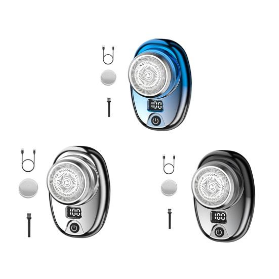 Мини-электробритва для мужчин, перезаряжаемая, с LED-дисплеем, для влажного и сухого бритья, водонепроницаемая, портативная, триммер для бороды, для путешествий, дома, офиса