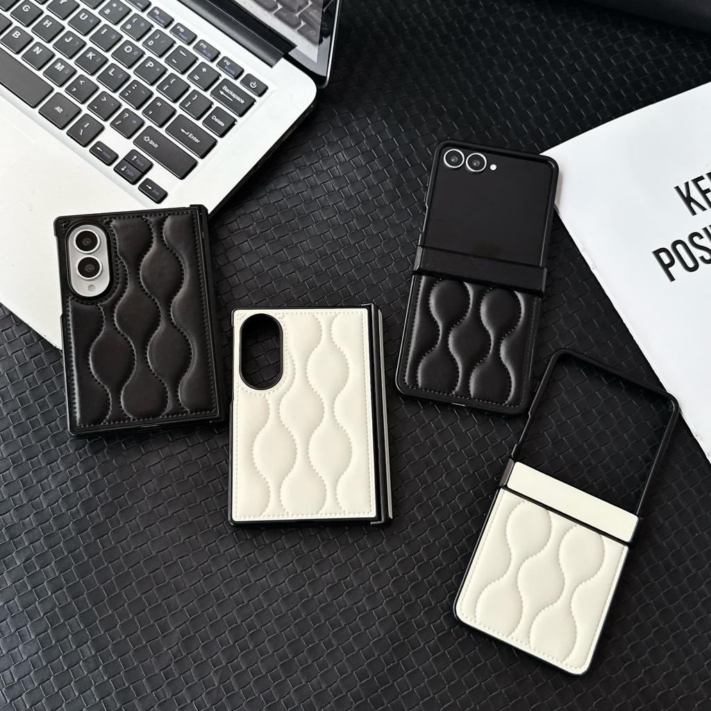 Leather Phone Case for Samsung Galaxy Z Fold 8 Ultra 7 6 5 Hinge Full Protection Shockproof Cover for Women Phone Bumpers
