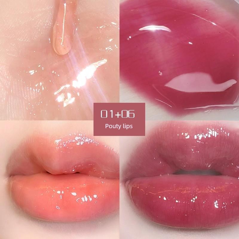 It's so Soft! Lip Oil Uuny Transparent Lip Gloss for Summer, Moisturizing and Hydrating, Mirror-Like Jelly Glass Lips for Students