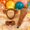 Rodent Headband with Tail and Muzzle Soft Forest Animal Dress-up Kit Furry