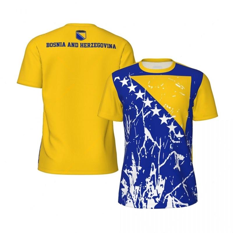 Bosnia and Herzegovina Pattern T-shirt Men's Football 3D Printed Sports Shirt Summer Fashion Casual Short Sleeved Tops