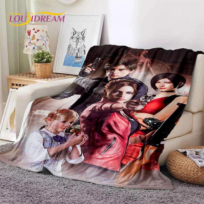 Игры Хоррор R-Resident Evil Мягкое Фланелевое Одеяло для Кроватей Спальни Дивана Пикника, Плед для Покрытия Наружного Отдыха Дневного Сна Подарок
