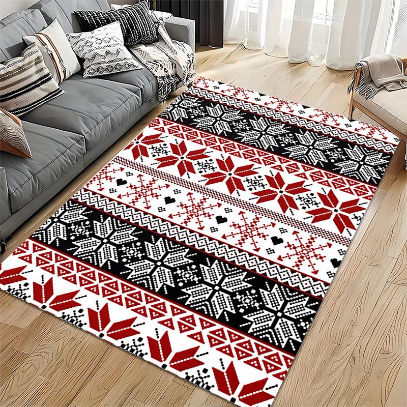 Nordic Snowflake Pattern Carpet suitable as a non-slip mat for the living room or bedroom sofa